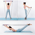 Load image into Gallery viewer, Yoga Resistance Bands Pull Rope Rubber -  Pilates Stick - Pilates Bar - Personal Hour for Yoga and Meditations 
