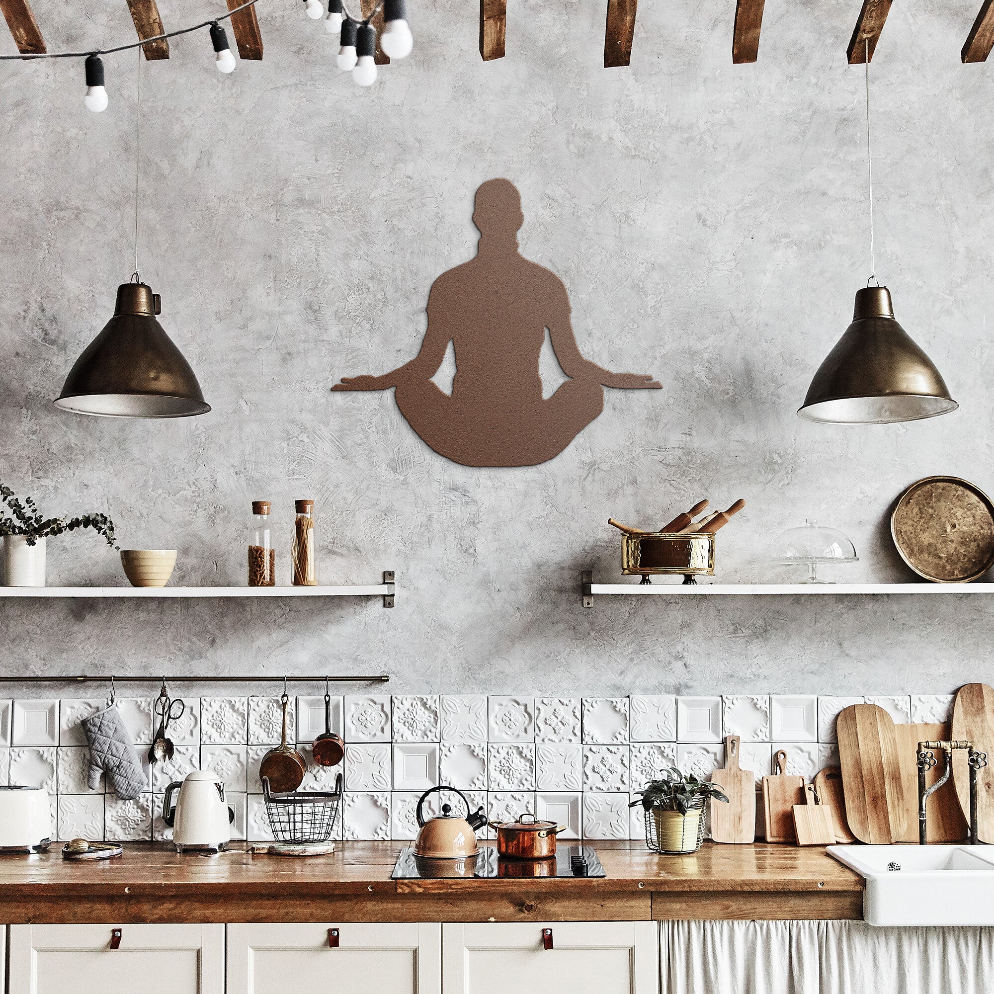 Yoga Man - Meditation Gift - Metal Sign - Personal Hour for Yoga and Meditations 