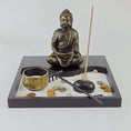 Load image into Gallery viewer, Zen Style Buddha Sand Tray Decoration, Zen Garden Tea Light Candle Holder Home Living Room Ornament Sand Tray Kit - Personal Hour for Yoga and Meditations 
