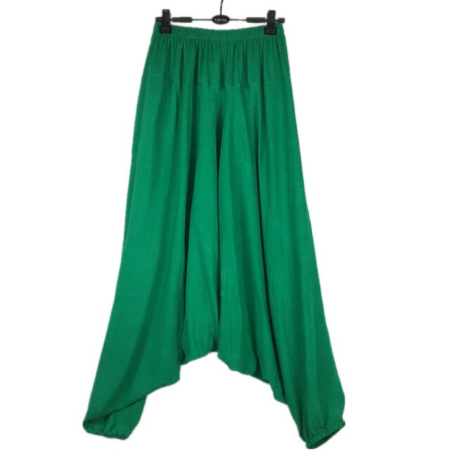 Yoga harem plants - loose women casual trousers with wide legs - Personal Hour for Yoga and Meditations 