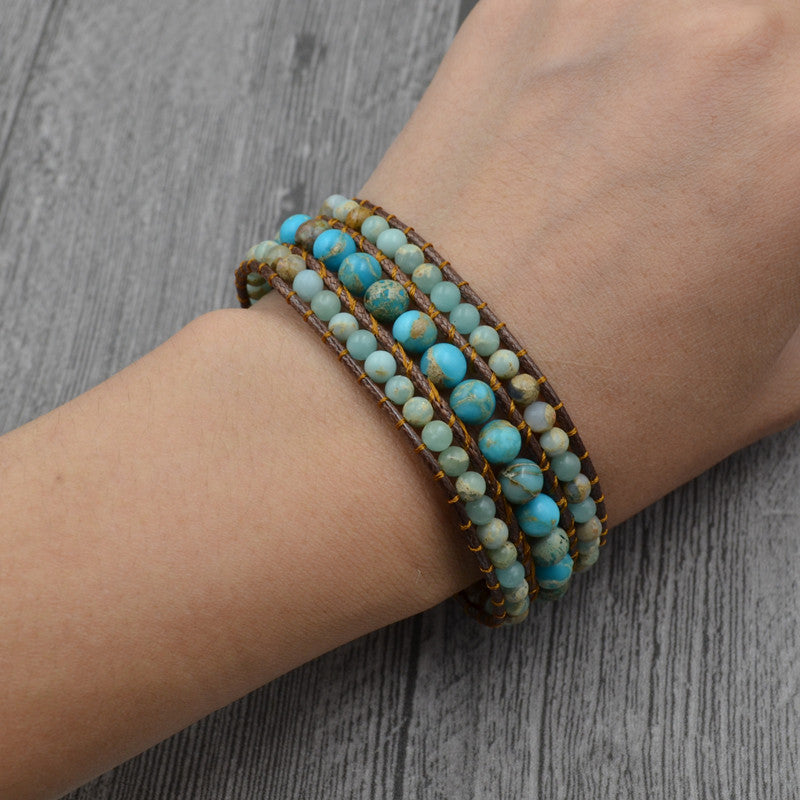 Stone Accessories  - Natural stone multilayer bracelet - Personal Hour for Yoga and Meditations 