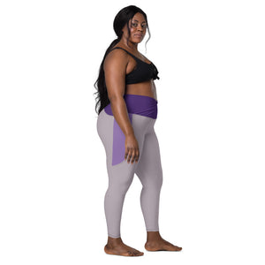 plus size yoga pants - crossover leggings with pockets - Personal Hour for Yoga and Meditations 