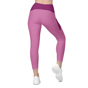 Pink Yoga Pants - Yoga Leggings with Pockets - Personal Hour for Yoga and Meditations 
