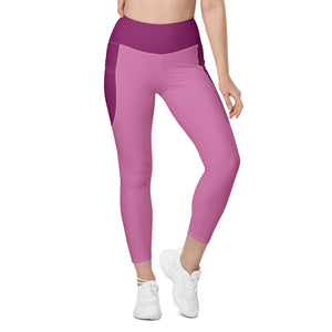 Pink Yoga Pants - Yoga Leggings with Pockets - Personal Hour for Yoga and Meditations 