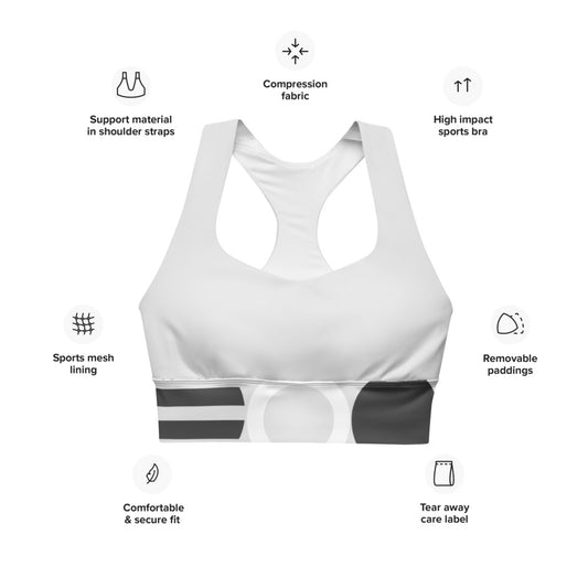 Yoga Top - Longline Sports and Yoga Bra - Medium Support - Personal Hour for Yoga and Meditations 