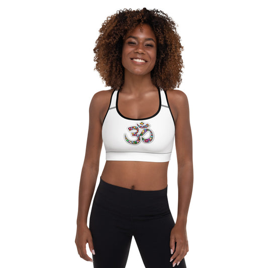 Yoga Padded Bra - Soft Moisture-Wicking Fabric - Om Sign - Personal Hour for Yoga and Meditations 