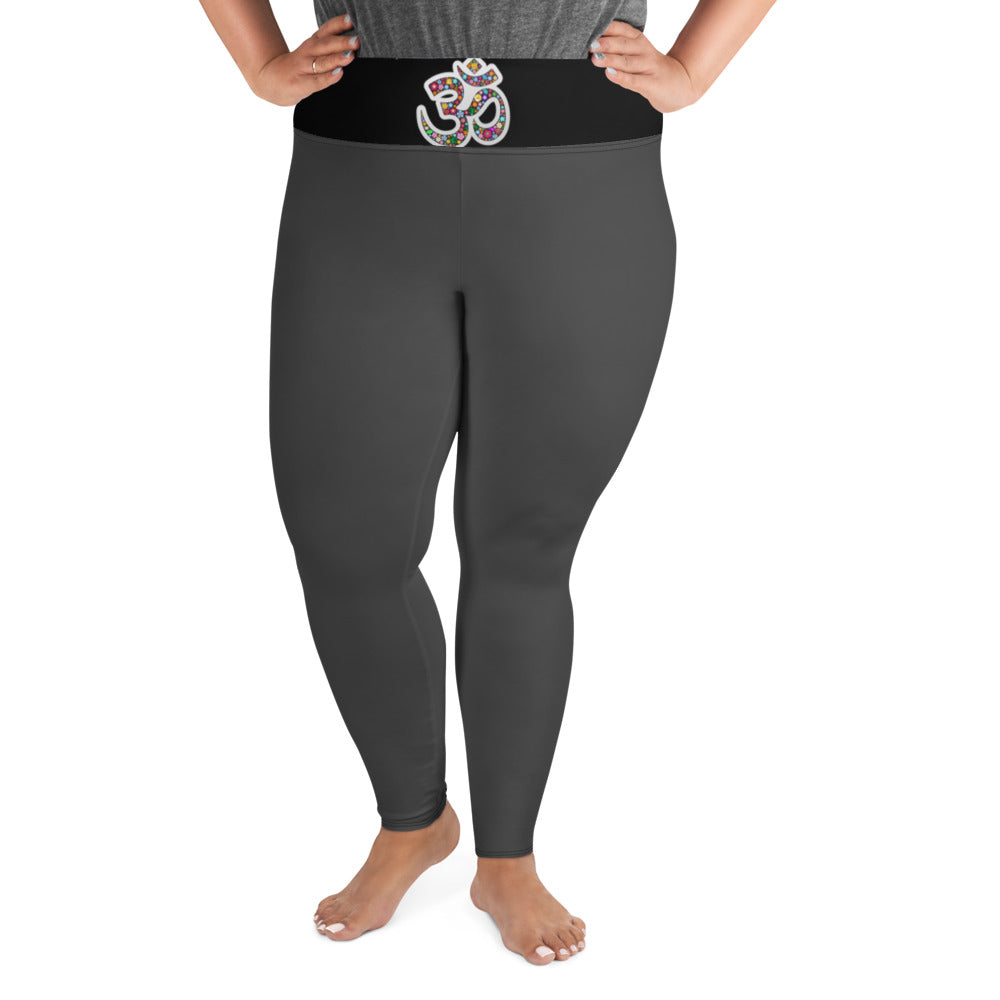 Aum Plus Size Yoga Leggings - Oversized Meditation and Zen Pants