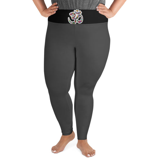Aum Plus Size Yoga Leggings - Oversized Meditation and Zen Pants - Personal Hour for Yoga and Meditations 