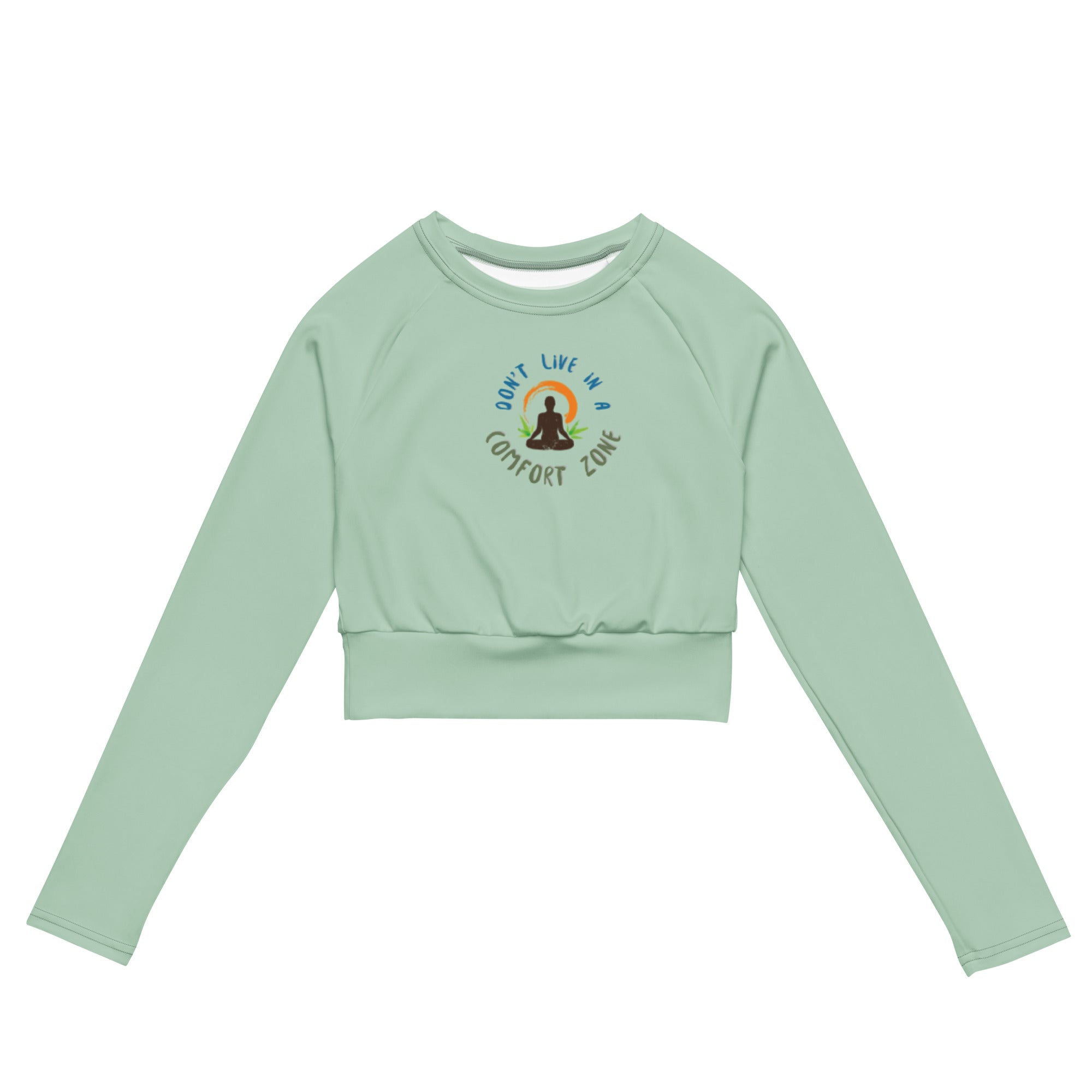 long-sleeve green yoga crop top - Personal Hour for Yoga and Meditations