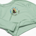 Load image into Gallery viewer, long-sleeve green yoga crop top - Personal Hour for Yoga and Meditations
