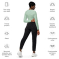 Load image into Gallery viewer, long-sleeve green yoga crop top - Personal Hour for Yoga and Meditations
