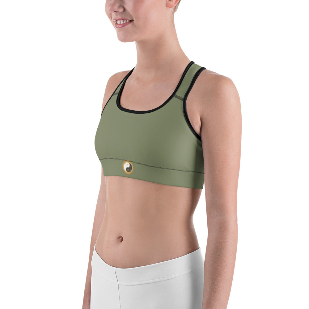 Low to Medium Support Sports and Yoga Bra - Olive Green - Personal Hour Style - Personal Hour for Yoga and Meditations 