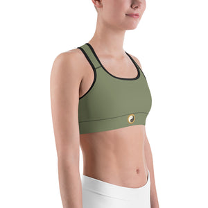 Low to Medium Support Sports and Yoga Bra - Olive Green - Personal Hour Style - Personal Hour for Yoga and Meditations 