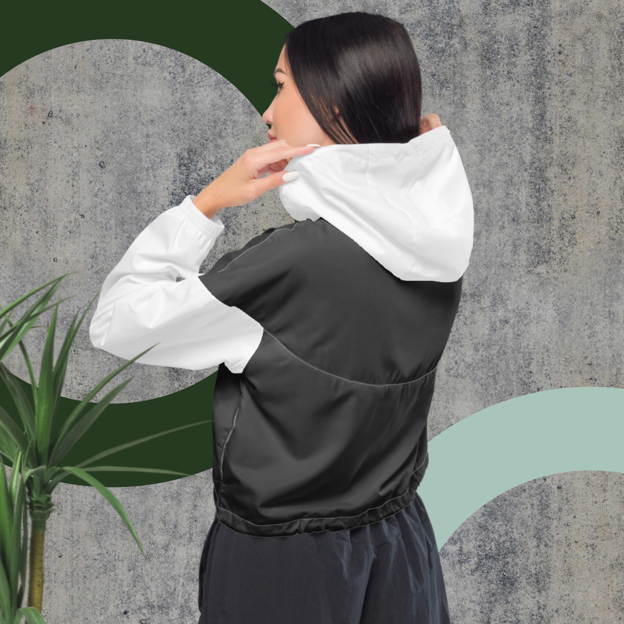 Waterproof Women’s cropped windbreaker - Personal Hour for Yoga and Meditations 