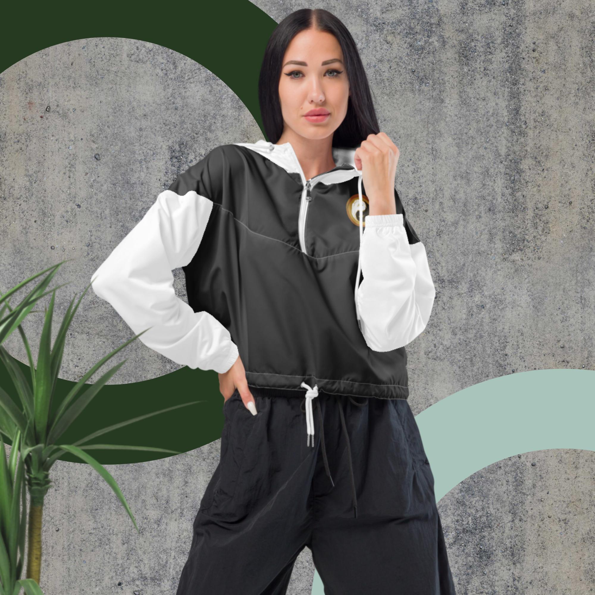 Waterproof Women’s cropped windbreaker - Personal Hour for Yoga and Meditations 