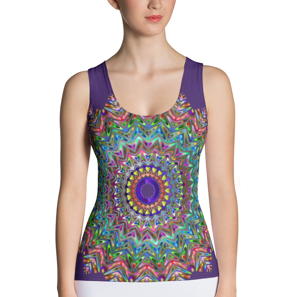 Sublimation Cut & Sew Zen and Yoga Tank Top - Body Hugging Tank - Personal Hour for Yoga and Meditations 