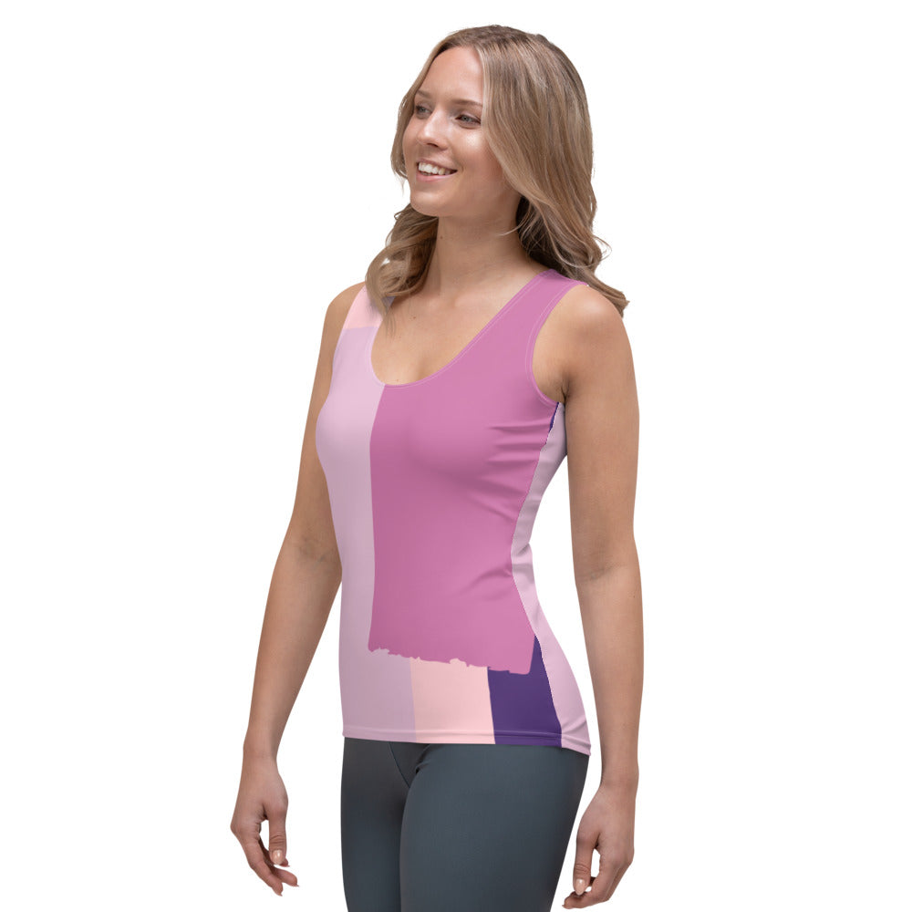 Colorful Pink Sublimation Cut & Sew Tank Top for Yoga - Personal Hour for Yoga and Meditations 