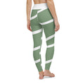 Load image into Gallery viewer, Breathable and Soft Yoga Leggings with Waistband - Green and White - Personal Hour for Yoga and Meditations 
