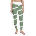 Load image into Gallery viewer, Breathable and Soft Yoga Leggings with Waistband - Green and White - Personal Hour for Yoga and Meditations 

