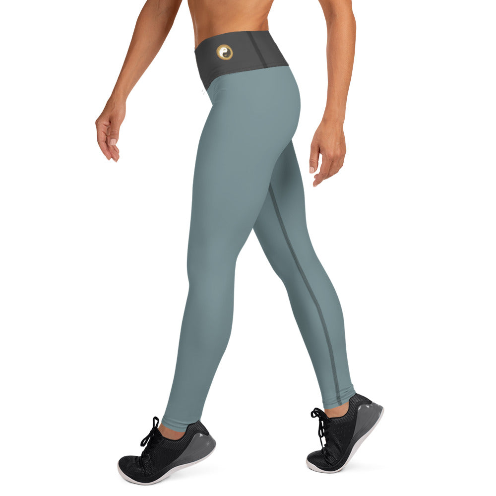 Super Soft and Seamless Yoga Leggings with Raised Waistband - Green - Personal Hour for Yoga and Meditations 