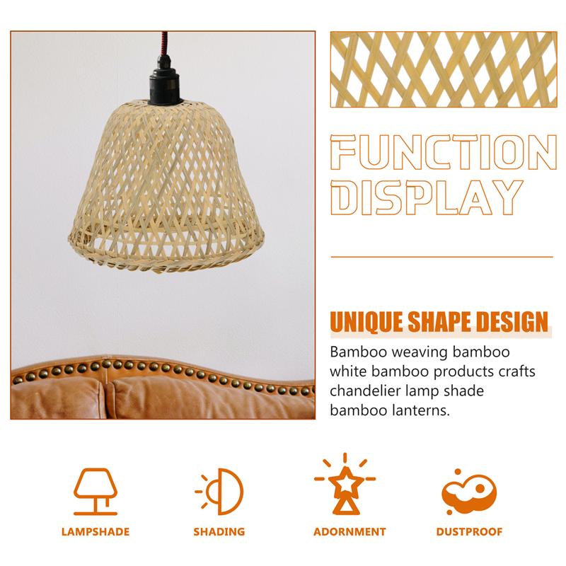 One Set Of Natural Bamboo Lampshade Decorative Bamboo Weaving Hanging Lamp Lampshade For Zen Room - Personal Hour for Yoga and Meditations 