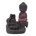 Load image into Gallery viewer, Zen Decor Ideas - Ceramic Little Monk Smoke Backflow Cone Censer Holder - Personal Hour for Yoga and Meditations 
