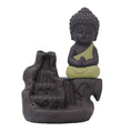 Load image into Gallery viewer, Zen Decor Ideas - Ceramic Little Monk Smoke Backflow Cone Censer Holder - Personal Hour for Yoga and Meditations 
