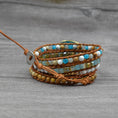 Load image into Gallery viewer, Stone Accessories- Natural marine stone bracelet beaded stone woven handmade bohemian bracelet - Personal Hour for Yoga and Meditations 
