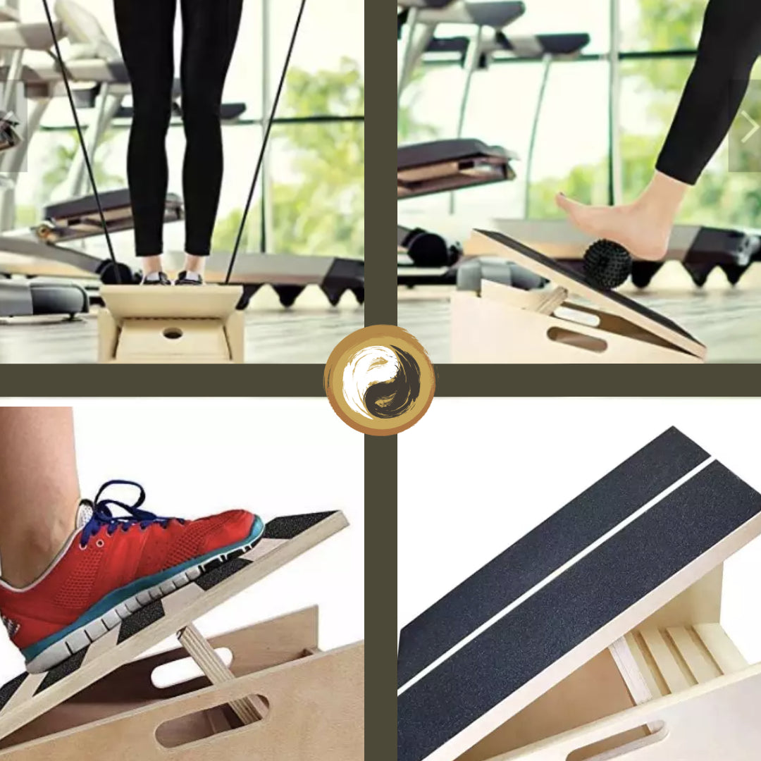Bamboo Pilates and Gym Incline - Wood Board Slant Adjustable Wooden Slant Board - Personal Hour for Yoga and Meditations 