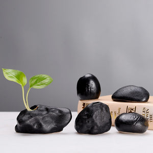 Zen Decor - Creative Black Small Stone Flower - Personal Hour for Yoga and Meditations 
