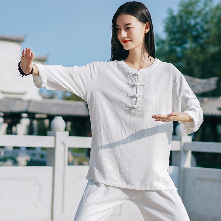 Zen White Clothes -  Tai Chi Clothes - Premium Meditation Outfit - Personal Hour for Yoga and Meditations 