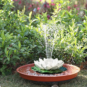Open image in slideshow, Zen Garden - Solar Fountain Bird Bath- Lotus Waterscape Garden - Personal Hour for Yoga and Meditations 
