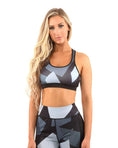 Load image into Gallery viewer, Bondi Sports Bra - Black/Grey - Personal Hour for Yoga and Meditations 
