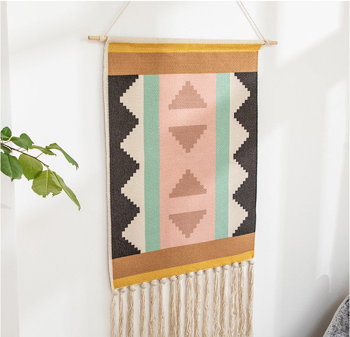 Zen Decor Ideas - Nordic tapestry decoration hand-woven cotton - Personal Hour for Yoga and Meditations 