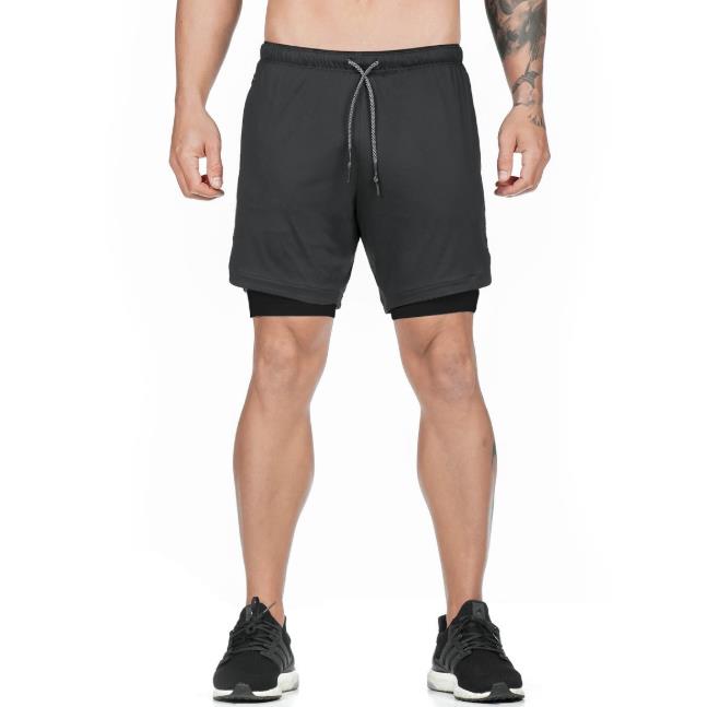 Men's 2-in-1 Yoga and Sport Shorts with  Pockets Hidden Zipper Safety Pockets - Personal Hour for Yoga and Meditations 