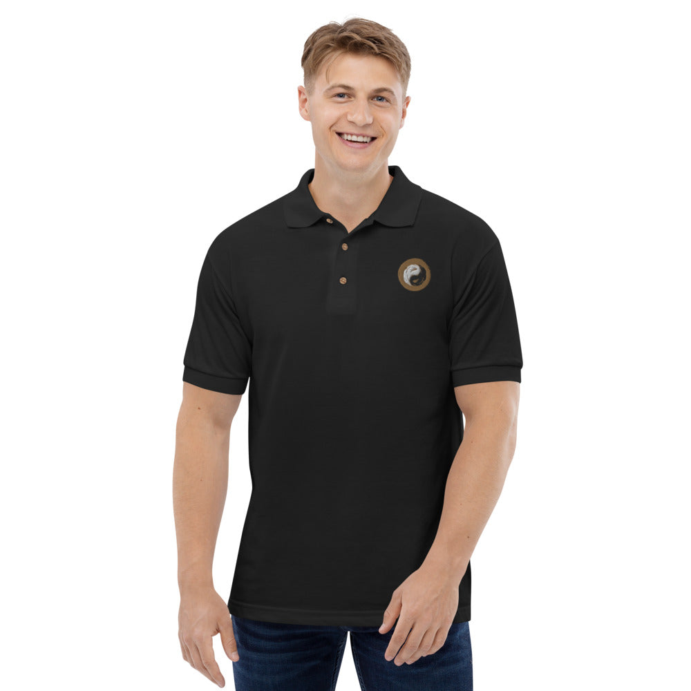 Yoga Embroidered Polo Shirt - Yoga Top for Men - Personal Hour for Yoga and Meditations 