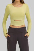 Load image into Gallery viewer, Cut Out Front Crop Yoga Tee - Personal Hour for Yoga and Meditations 
