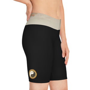 Open image in slideshow, Women&#39;s Yoga Above Knee-length Yoga Shorts - Personal Hour for Yoga and Meditations 
