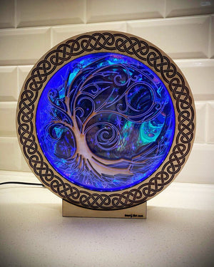 Open image in slideshow, Meditation Gift - Creative zen new wood carving tree lamp -  handicraft zen decoration - Personal Hour for Yoga and Meditations 
