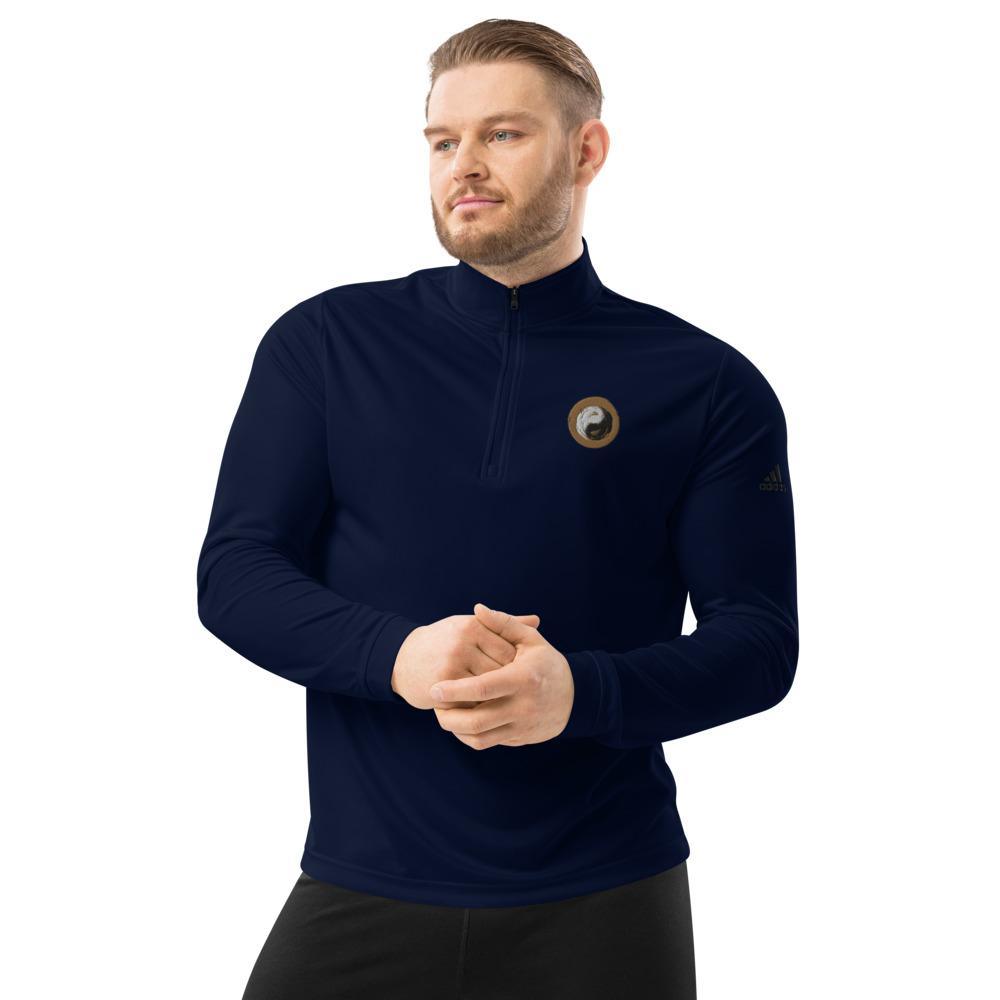 Ecco Friendly Quarter Zip Pullover Navy Adidas Shirt - Meditation Clothes - Personal Hour for Yoga and Meditations 