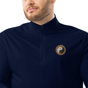 Ecco Friendly Quarter Zip Pullover Navy Adidas Shirt - Meditation Clothes - Personal Hour for Yoga and Meditations 