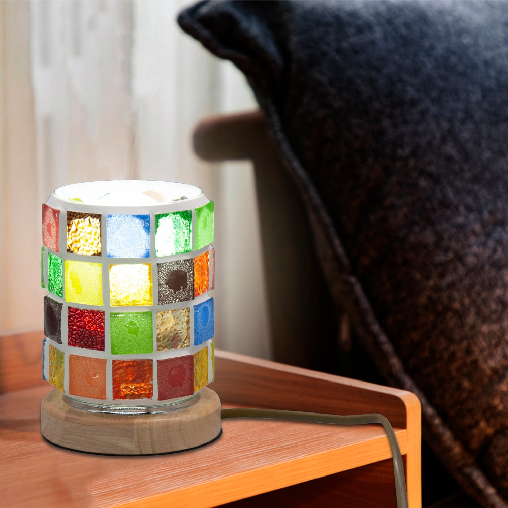 Meditation Lamp - Mosaic Glass Bedside Table Lamp - Handmade bohemian style Yoga and Meditation Products - Personal Hour