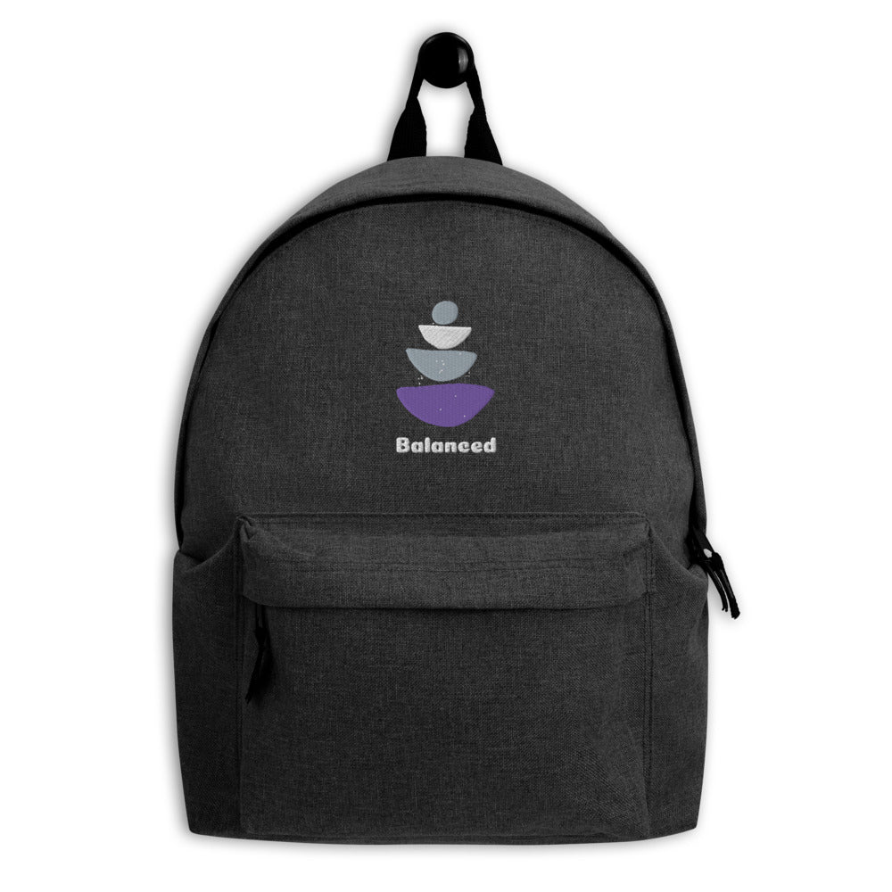 Balanced Yoga and Gym Embroidered Backpack - Gift for her - Gift for him - Personal Hour for Yoga and Meditations 