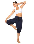 Load image into Gallery viewer, Elastic Soft High Waist Abdominal Tie Gathered Lantern Cropped Pants Baggy for Yoga - Personal Hour for Yoga and Meditations 
