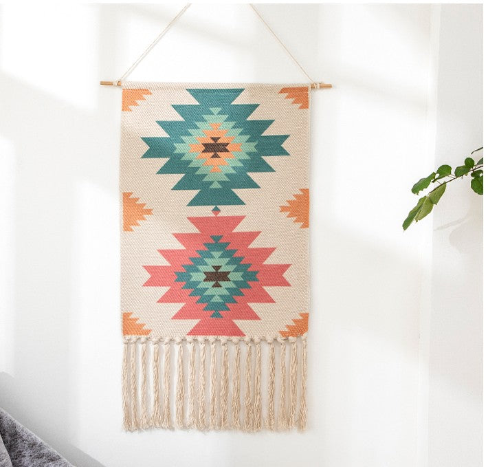 Zen Decor Ideas - Nordic tapestry decoration hand-woven cotton - Personal Hour for Yoga and Meditations 