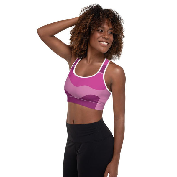 Fashionable Pink Padded Yoga Bra - Comfy and Soft Bra for Sport