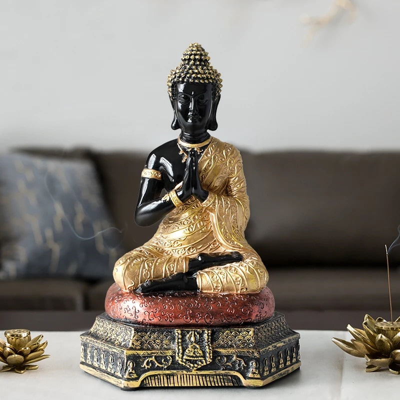 Buddha Statues Thailand - fengshui hindu sitting Buddha figurine Decoration - Personal Hour for Yoga and Meditations 