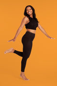 Load image into Gallery viewer, Footless Leggings Tight in Black Opaque With Comfort Luxe Waistband - Personal Hour 

