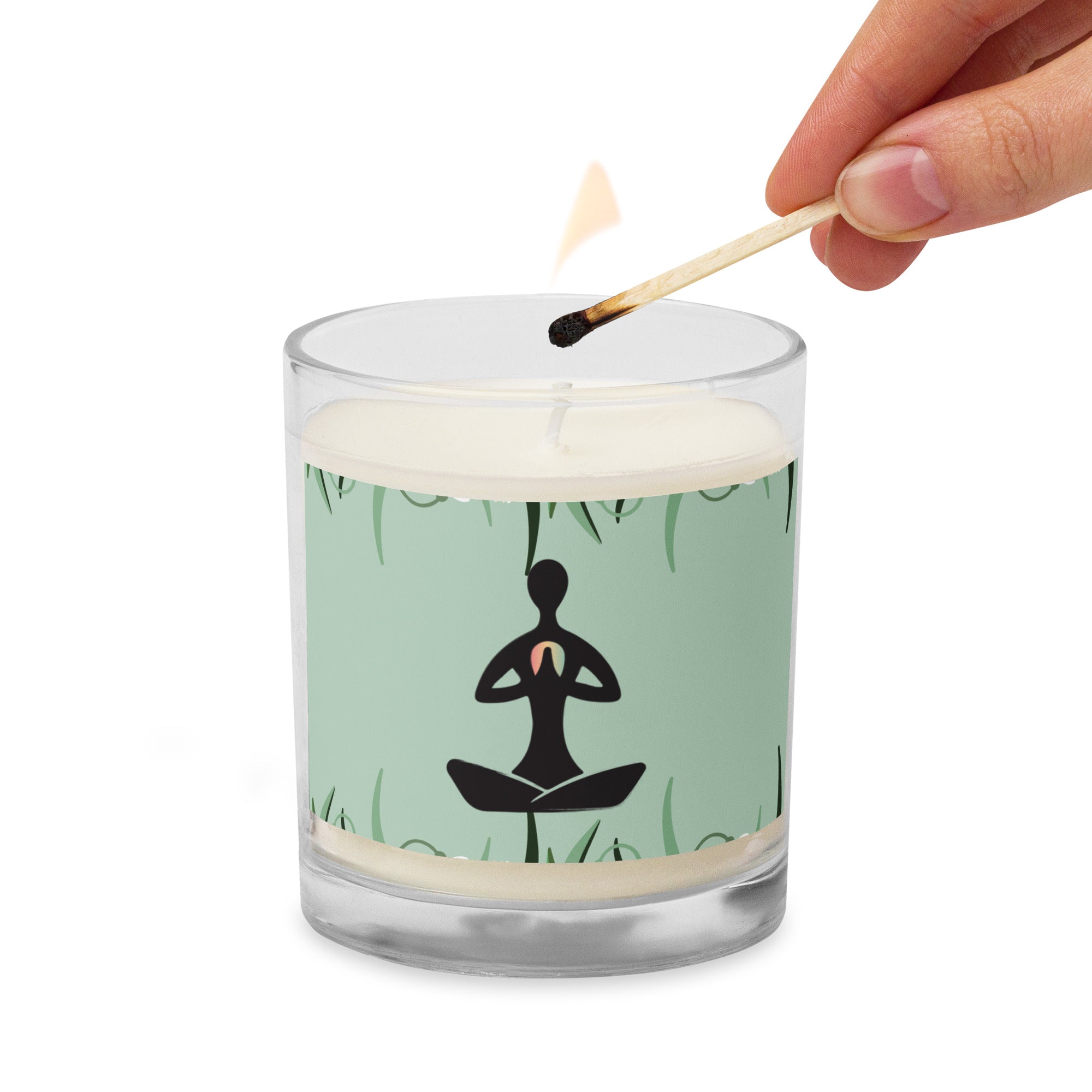 Glass jar soy wax candle - Personal Hour for Yoga and Meditations 