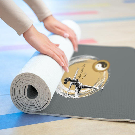 High Quality Foam Yoga Mat with Positive Message (You Can Do This) - Personal Hour Style - Personal Hour for Yoga and Meditations 
